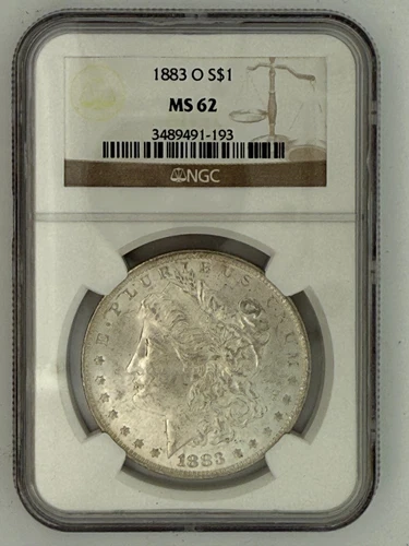 1883 O NGC MS62 Morgan Silver Dollar $1 US Mint Coin 1883-O MS-62 ME7449