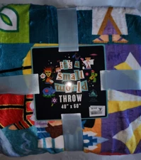 Disney Parks It's A Small World Icons Fleece Throw Blanket 40 X 60