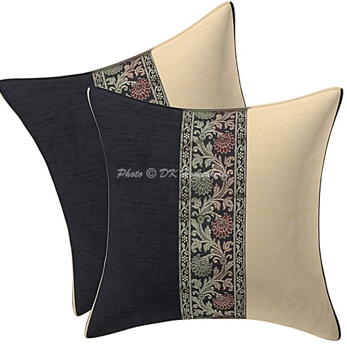 Cushion Cover Decorative Brocade Jacquard 16 x 16 in Hippie Sofa Car Pillow Case - Picture 1 of 6