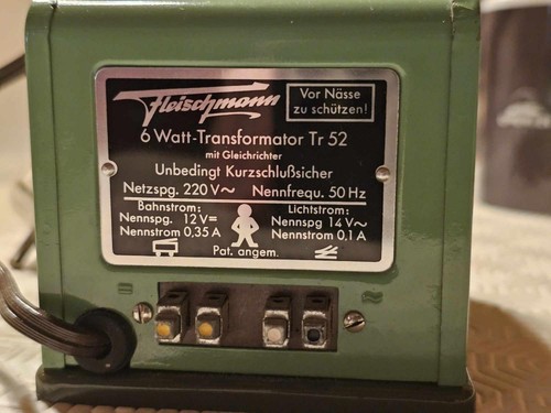 Fleischmann 503 Trafo Tr 52 - 220V Gleichstrom 12V US Zone 1949 + OVP "RARITÄT" - Bild 5 von 6
