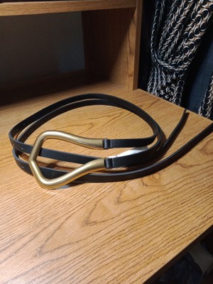 Express Belt Horseshoe Gold Buckle Womens Double belt U  display picture 1