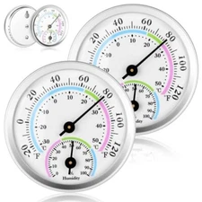 Indoor Thermometer Hygrometer,Room Thermometer Indoor Battery Free,Mini Analog 