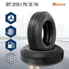 Set 2 6Ply ST215/75D14 Boat Cargo RV Trailer Tires  215 75 14 Heavy Duty Premium