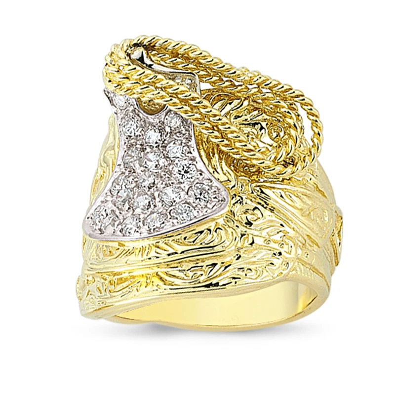 Mens solid hotsell gold saddle ring