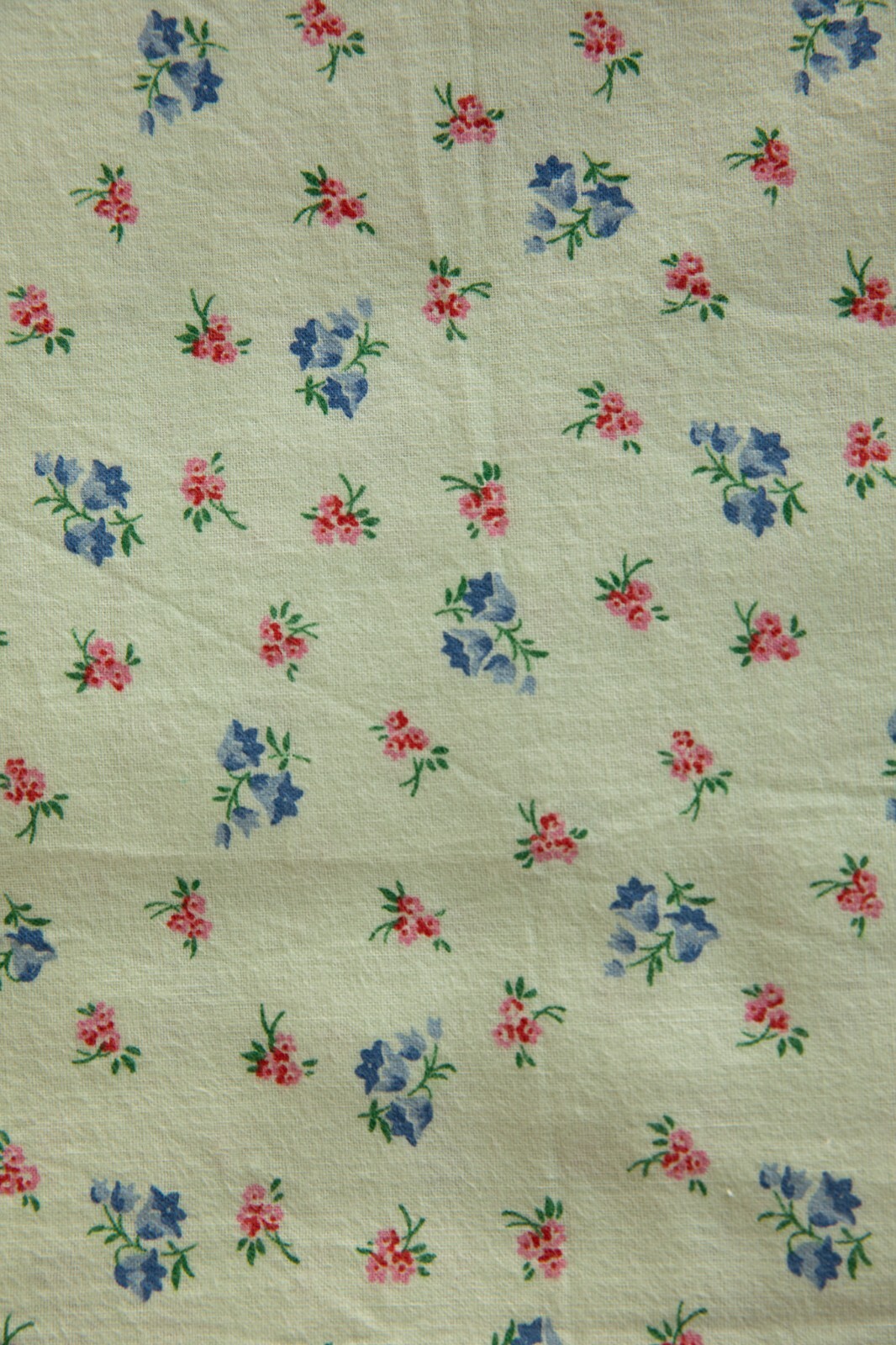 Authentic 1920s-30's Quilt/Ditsy Dress Fabric Cotton-Pale Green-Flowers 30"W-BTY