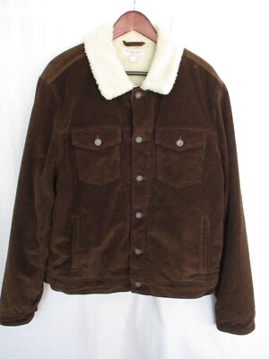 Wallace Barnes Mens Jacket XL Brown Corduroy Sherpa