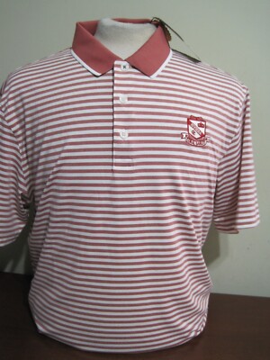 Puma MATTR Feeder Mens white red Large golf polo shirt NEW NWT Riviera logo