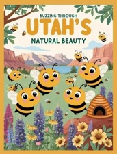Utah Bees Buzzing Through Natural Beauty Retro Travel Poster - Wall Art Poster