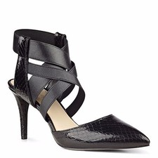 Nine West Phona 6 Black Multi Synthetic Pointed Toe Stilettos Dress Pumps New