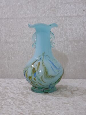 uWNGXC - Design Glas Vase Einschmelzungen Vintage - Handmade - 15 cm