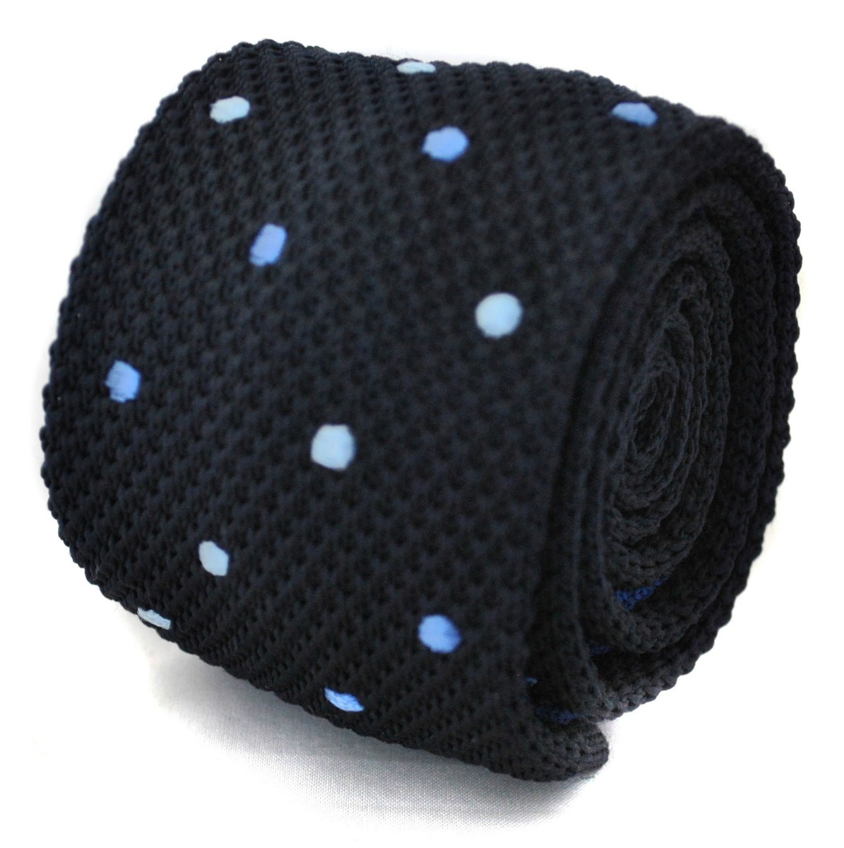 Cravatta Tricot, In In Maglia Di Seta Blu Navy, Fantasia Classica, Fatta A Mano In Italia - Italo Ferretti Luxury Store - Foto 9