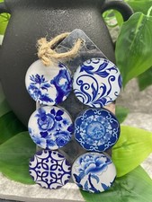 6 PC 1" 25mm Blue Tile Fridge Classroom Whiteboard Magnet Set New Free Ship 40