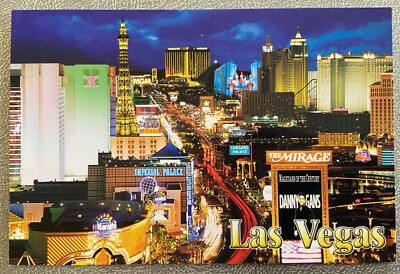 Las Vegas Nevada The Strip Night View w/ Danny Gans Vintage Postcard