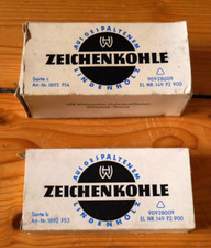 DDR Zeichenkohle gespaltenes Lindenholz Sorte b & c VEB Wittstock Dosse