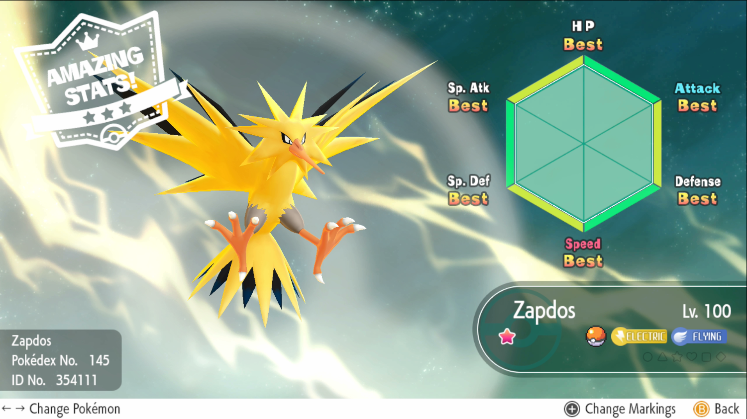 Pokemon Let's GO Shiny Articuno, Moltres, Zapdos & Shiny Mewtwo [ 6 IV ]