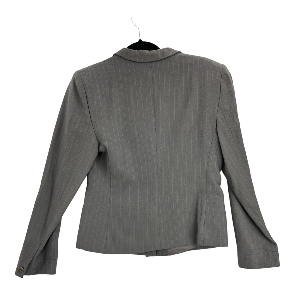 Armani Collezioni Mujer Traje Chaqueta Blazer Gris Mezcla Lana Rayas Italia 10 Foto 2 de 4