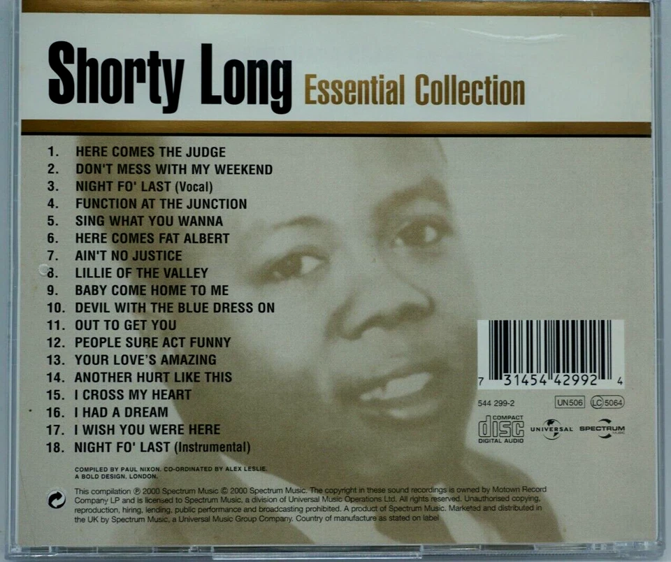 Shorty Long : Essential Collection CD Album - Motown - HTF - Image 2 of 3