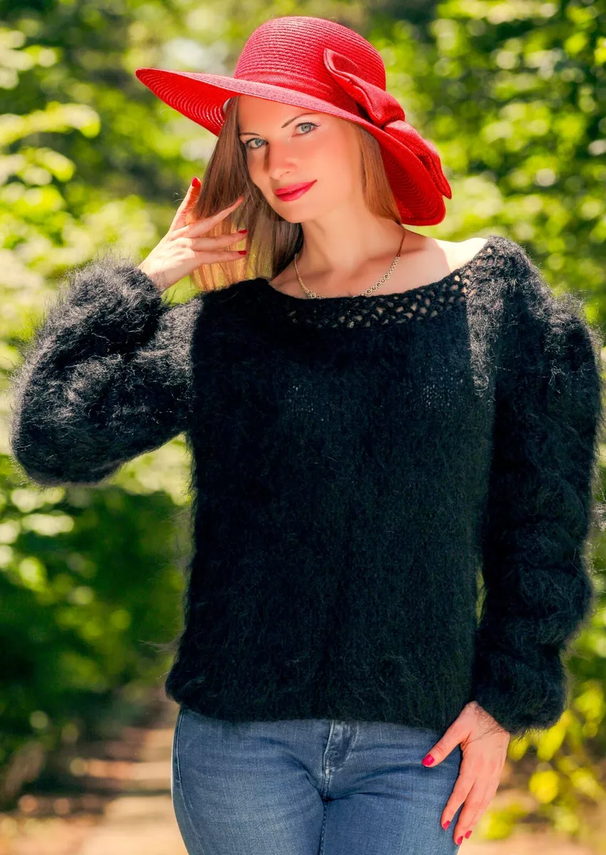 Black mohair cheap sweater