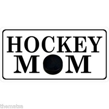 HOCKEY MOM PUCK METAL LICENSE PLATE MADE IN USA