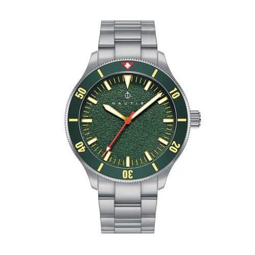 Nautis Deacon Bracelet Watch - Silver/Green - Picture 1 of 3