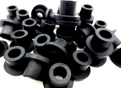 Rubber Flange Bushing Wire Management Fits 13/32'' Round Hole, Has 1/4'' Thru Hole
