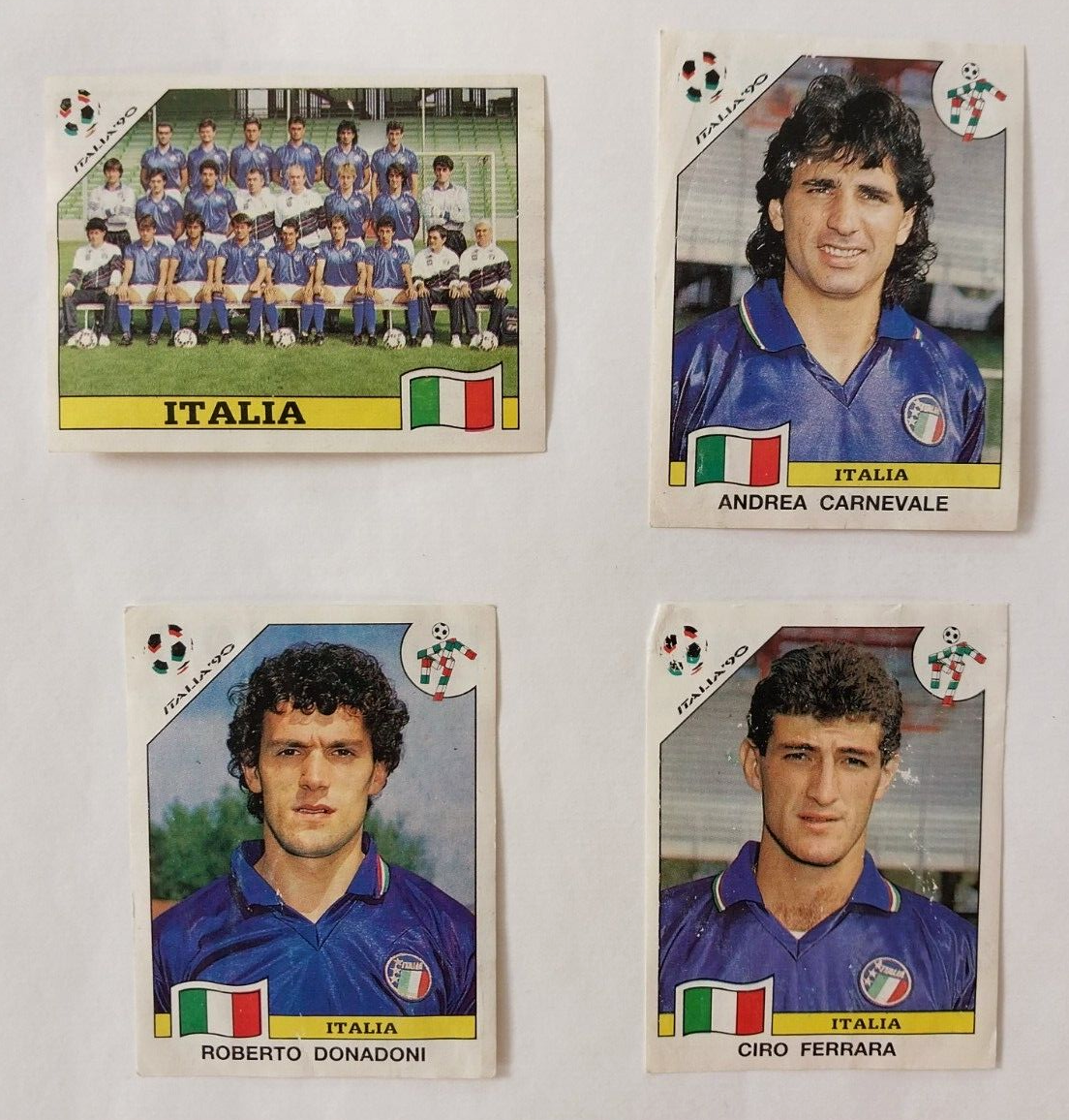 1990 Panini World Cup Italia Italy Team 8 Sticker Set Rare