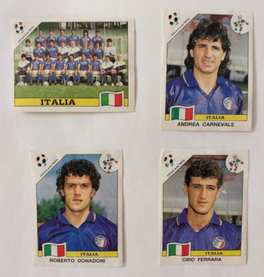 1990 Panini World Cup Italia Italy Team 8 Sticker Set Rare