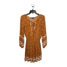 American Eagle Women's Mini Dress Boho Prairie Cottage Floral Smocked Size Small