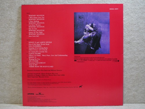 Whitney Houston Bodyguard 1992 Korea LP Picture WInsert EX+ ~ NM- Aaron Neville - Picture 2 of 6
