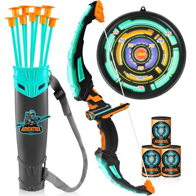 JOYIN Kids Bow and Arrow Set, LED Light Up Archery Toy Set with 9 Suction Cup...