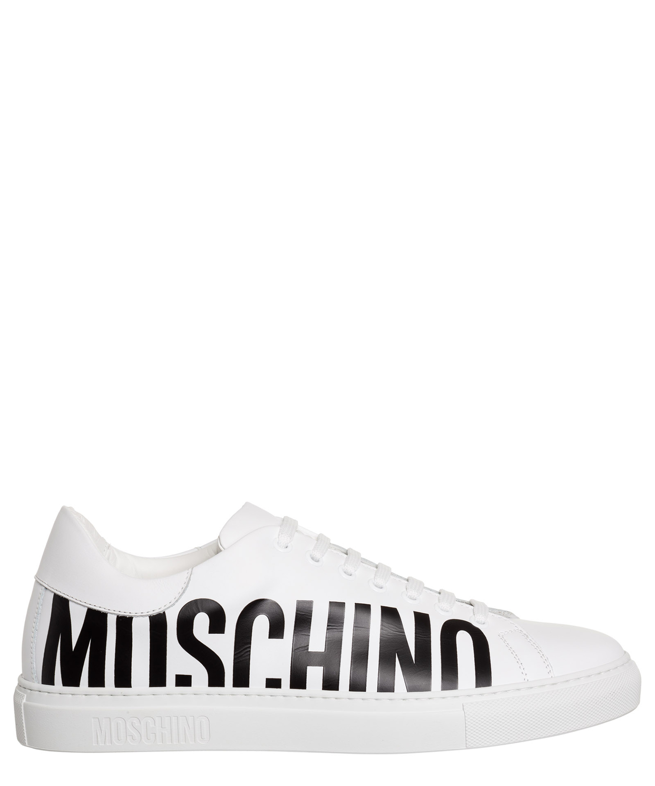 Кроссовки Moschino uomo serena MB15012G0HGA0100 bianco белые с логотипом pelle 39390₽