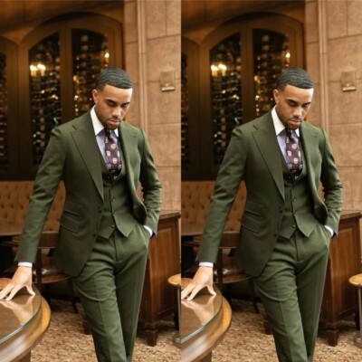 Olive Green Men Suit Formal Tuxedos Wedding Groom Party Business Men Blazer | eBay Olive Green Men Suit Formal Tuxedos Wedding Groom Party Business Men Blazer | eBay