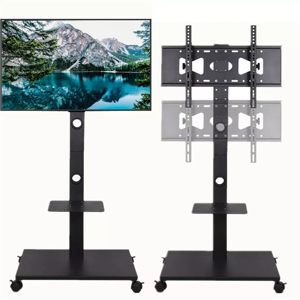 Tv stand with sale mount glass shelves