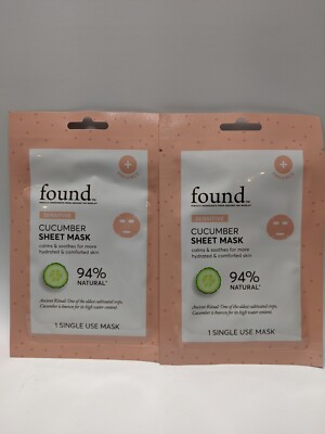 Lot of 2 found Sensitive Cucumber sheet mask Face Mask NIP Free USA shipping 