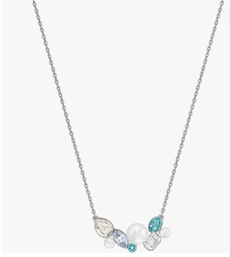 Collar extra Swarovski nuevo con etiquetas, azul/blanco