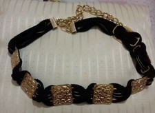 Cinta donna in metallo e tessuto originale vintage anni 90 moda donna accessori