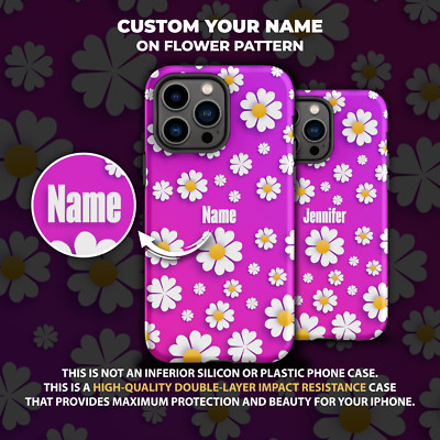 Custom Name Case for iPhone 15, 14 Purple Ladies, High Quality - Cute Gift Idea