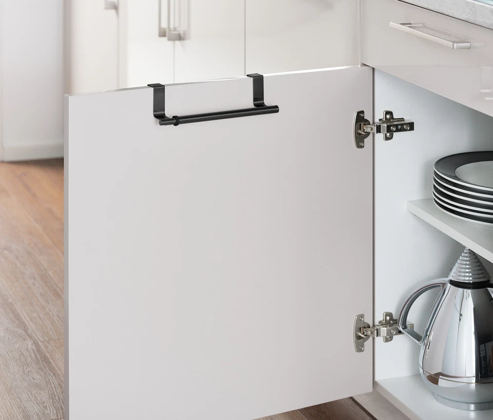 WENKO Tür Handtuchstange Geschirrtuchhalter Edelstahl Teleskop Schwarz 36-60 cm - Bild 3 von 4