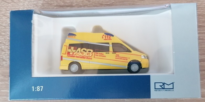 Rietze 53641 - 1/87 Ambulance Mobile Hornis Silver ASB RV Südwestthüringen - New