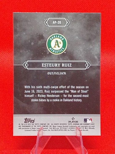 Bowman's Best Esteury Ruiz Astral Projections RC 2023 #AP-20 Oakland Athletics - Imagen 2 de 2
