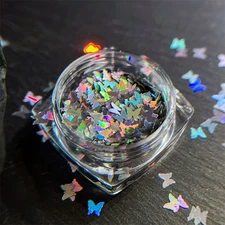 1Box DIY Nail Art Decor Laser Butterfly Chromatic Sequin Nail Drills Manicure