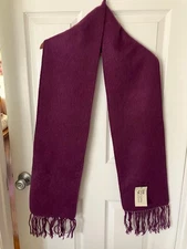 SIMPLE NATURAL   Ladies' Plaid  Purple  Tassels  Regtangular Scarf  Sz 8x70