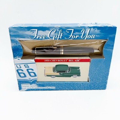 Reader s Digest 2001 1955 Chevrolet Bel Air GM Model Car Green Cream W Pen Gift