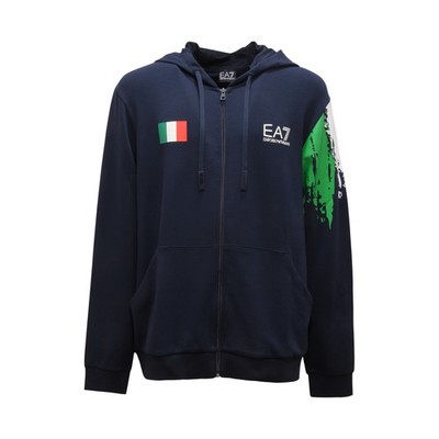 O6740 FELPA UOMO EA7 EMPORIO ARMANI MAN FULL-ZIP SWEATSHIRT BLUE