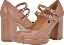 Nine West Colas Block Heel Round Toe Dress Pumps Women's Size 11M Clay