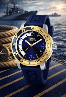 Invicta 12847 Specialty Mens Watch 45mm Blue Band Quartz Analog - Brand New