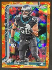 2025 Topps Chrome Sapphire Jaelan Phillips Orange Refractor #/25 Eagles