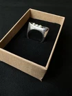 Vintage Modernist Sterling Silver Pearl Ring Mid Century Trough Pea Pod 8g