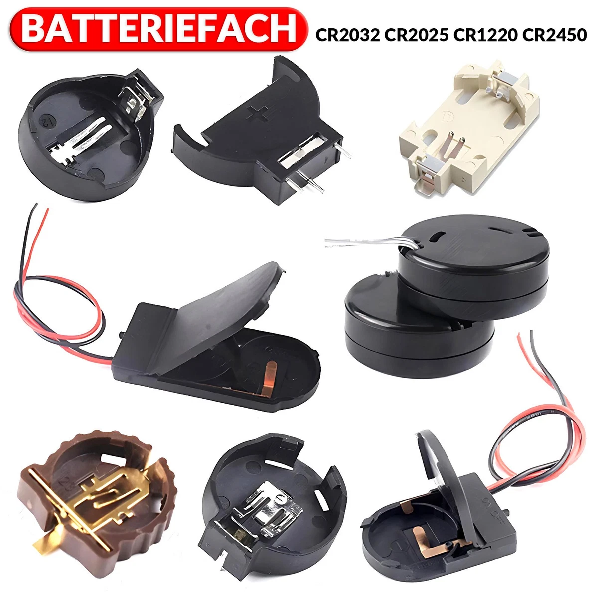 10 Stücke CR2032 CR2025 Batterie Taste Zelle Halte... - Grandado