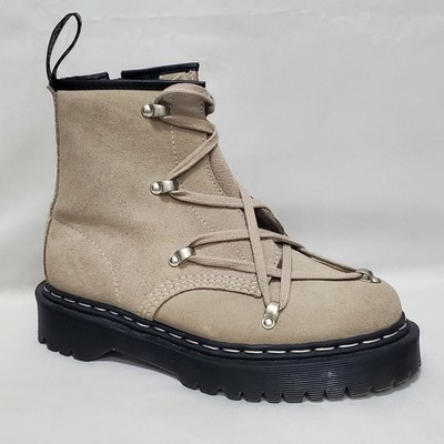 Dr.Martens x Rick Owens 1460 Bex Suede Taupe Lace Up Unisex Boots Men US 7 Wmn 8